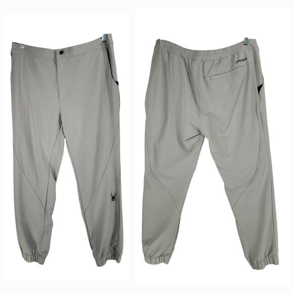 Spyder XL Mens Performance Jogger Pants Gray Zip Close Stretch Polyester Pockets - Picture 1 of 10